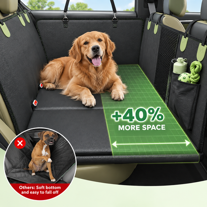 PU Leather Hard-Bottom Dog Car Seat Cover 2.0 2026 Upgraded