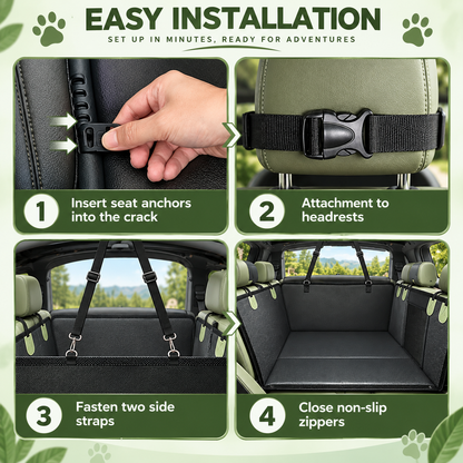 PU Leather Hard-Bottom Dog Car Seat Cover 2.0 2026 Upgraded